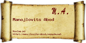 Manojlovits Abod névjegykártya